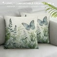 thumbnail image 3 of ARISTURING Eucalyptus Leaves Throw Pillow Covers Sage Green Leaf Butterfly Decorative Pillow Cases Spring Summer Floral Pillow Cover Farmhouse Decor for Room Couch Sofa Patio Porch Outdoor, 3 of 5