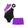thumbnail image 4 of Hansber Gymnastics Leotards for Girls Sport Outfits Sleeveless Ballet Dance Bodysuit Unitard with Purple 10, 4 of 5