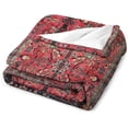 thumbnail image 3 of Antique Persian Red Rug Flannel Fleece Throw Blankets 50"X40" Lightweight Fluffy Winter Fall Blanket Cozy Soft Fuzzy Plush Home Decor for Couch Bed Sofa Bedroom Living Room Travel, 3 of 6