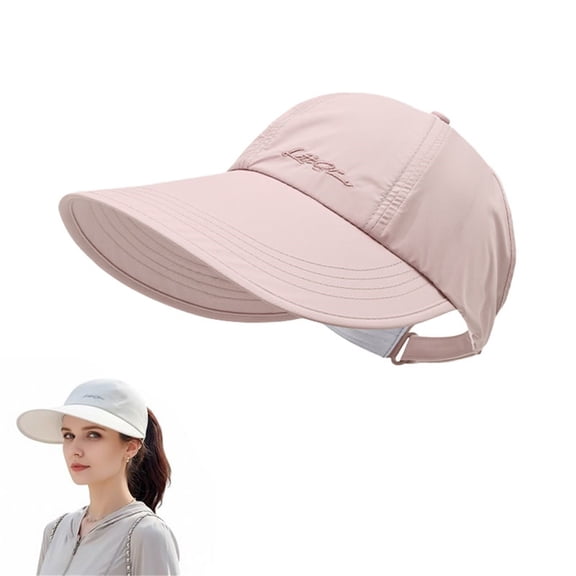 Golf Hat Women qinhaie Lightweight Quick Dry Wide Brim Baseball Hat, Summer Uv Protection Ponytail Cap, 2026 Cup Sun Visor Hat for Soccer Fan Outdoor Cap Pink Cowboy Hat One Size