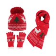 thumbnail image 1 of Winter Warm Children Hat Plush Scarf Gloves Multi Piece Set Thickened Protection For Christmas, 1 of 14