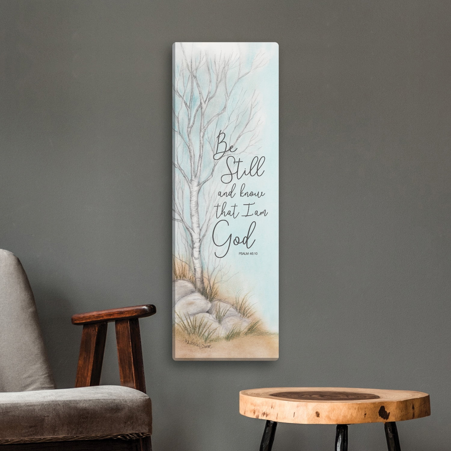 Personalized Planet Be Still And Know That I Am God - PSALMS 46:10 Canvas Print | Wall Art for Kitchen, Office, Hallway or Family Room | Ready to Hang | 9x27