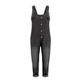 thumbnail image 4 of JFGHDG Women's Suspender Strap Loose Denim Bib Overalls Y2k Baggy Distressed Jeans Wide Leg Jumpsuit Pants Black L, 4 of 4