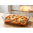thumbnail image 3 of 3.2QT Deep Rectangular Glass Baking Dish with Vertical Stripes, Oven Safe Borosilicate Glass Pan for Lasagna, Casseroles & Desserts, Thick & Durable, Perfect for Oven-to-Table Serving, 3 of 6