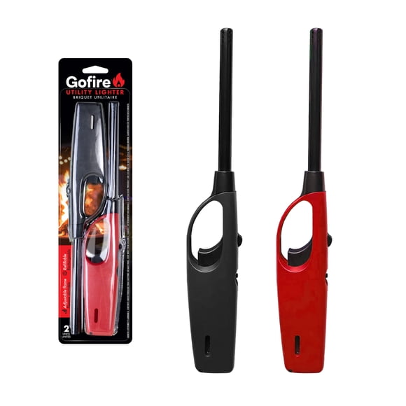 Gofire Adjustable-Flame Refillable BBQ Utility Lighter, 2 pack