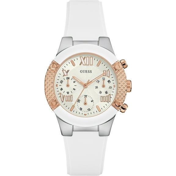 W0773L1,Ladies Dress Elegant,Multi-Function,Two Tones-Rose Gold Tone,Silicone Strap,50m WR