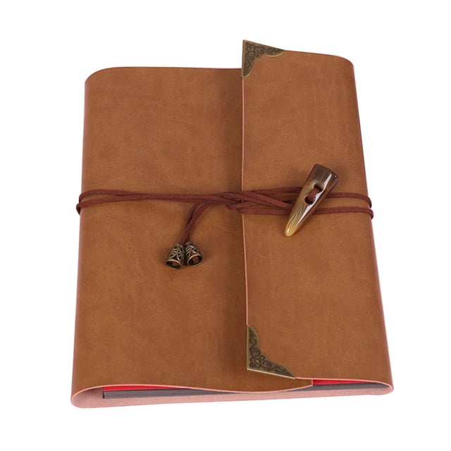 DIY Scrapbook Photo Album Memory Sticky Album Retro Simulation Ivory Buckle PU Leather Cover Loose Album Iron Album for