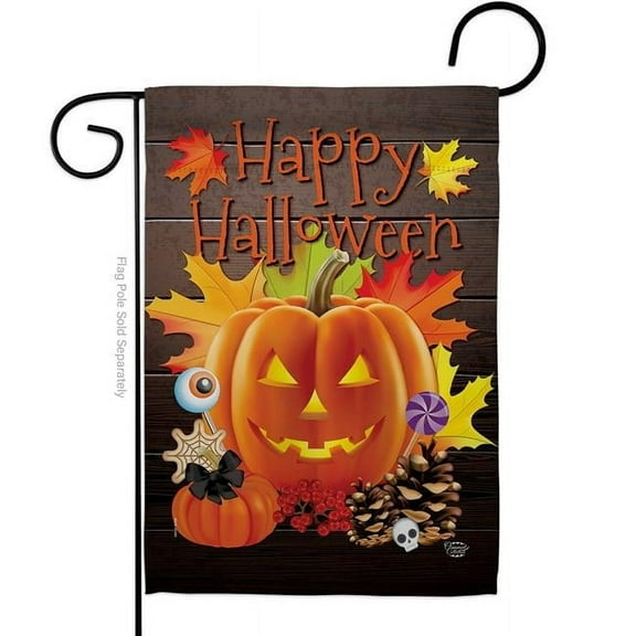 Ornament Collection G192141-BO 13 x 18.5 in. Evil Halloween Pumpkin Garden Flag with Fall Double-Sided Decorative Vertical Flags House Decoration Banner Yard Gift
