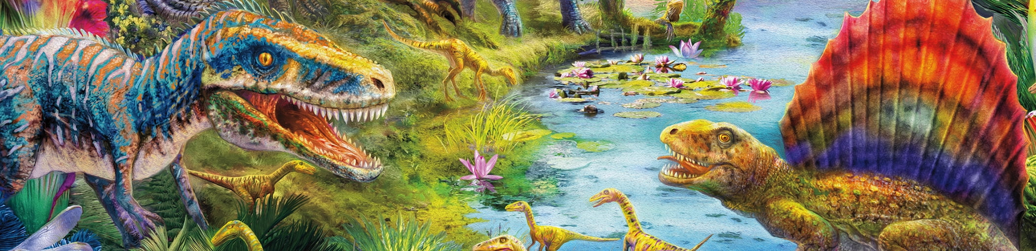 Ceaco 300-Piece Prehistoria Dinosaur Landscape Interlocking Jigsaw Puzzle
