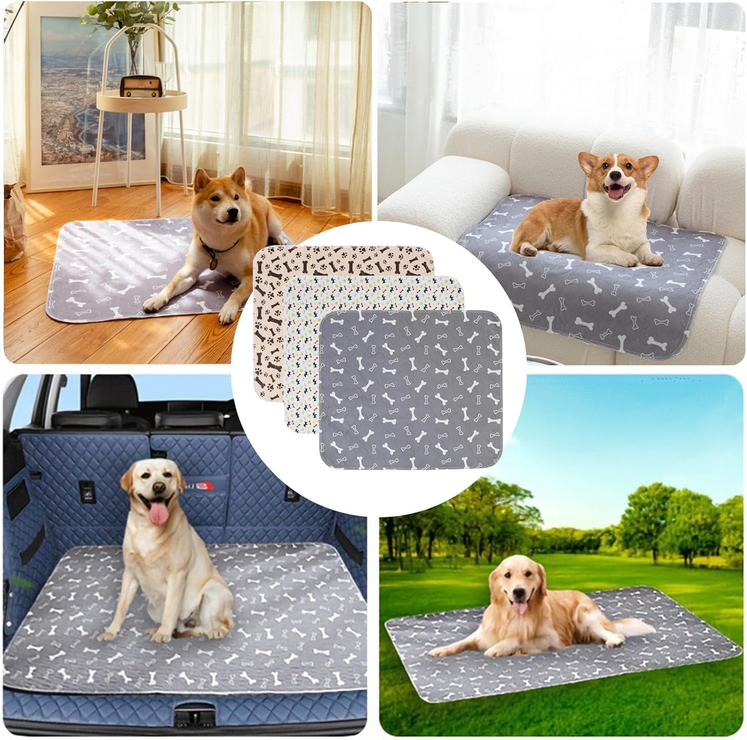 Puppy Pads with Pheromones, Washable Puppy Pee Pads for Dogs Reusable Puppy Pads for Dogs and Cats(with Pet Hair Removal Gloves)