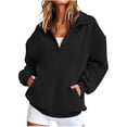 thumbnail image 3 of Hoodie for Women Half Zip Sweatshirts Hoodies Oversized Sweatshirts Long Sleeve Stand Collar Pullover Fall Trendy Clothes, 3 of 9