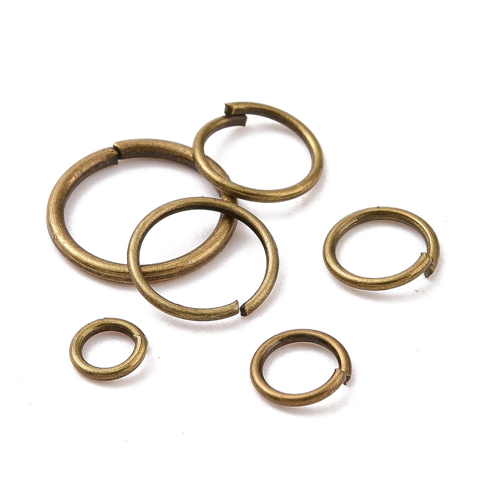Iron Open Jump Rings Round Mixed Size Bronze 4~10x0.7~1mm 18~21 Gauge diy
