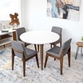 thumbnail image 1 of Jocelyn Modern Solid Wood Walnut Kitchen & Dining Room 5 Piece Furniture Set, 1 of 5