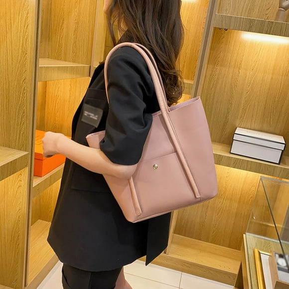Fashion Women Leather Solid Color Zipper Phone Bag Shoulder Bag Hand Bag Large Canvas Tote Bag for Women