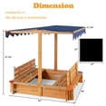 thumbnail image 3 of CIPACHO Kids Wooden Sandbox with Canopy and 2 Bench Seats, Kids Sandbox with Lid, 3 of 7