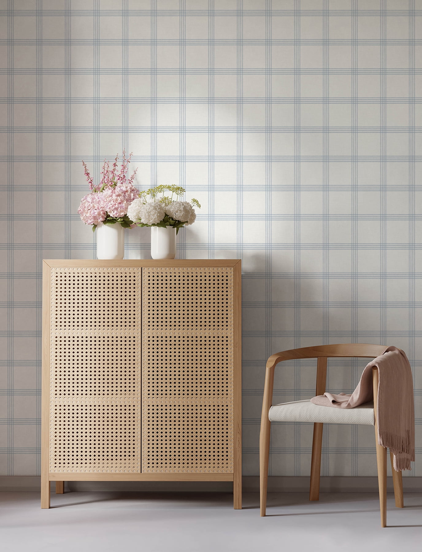 Chesapeake Twain Light Blue Plaid Wallpaper