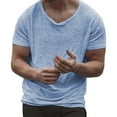 thumbnail image 1 of Chemise Décontractée Unie pour Homme, Col Rond, Manches Raglan, Boutons, T-Shirt, 1 of 4