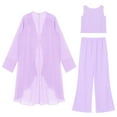 thumbnail image 4 of Alvivi Chiffon Mother of The Bride Pant Suits for Women 3Pcs Wedding Formal Outfit Set Evening Gown Lavender XL, 4 of 7