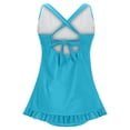 thumbnail image 4 of Women's Tankini Swimsuit Tummy Control Bathing Suit Ruched Tankini Tops with Swim Skirt Swimwear Sky Blue 2XL, 4 of 5