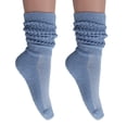 thumbnail image 4 of 3 Pairs Cotton Slouch Cotton Socks Extra Heavy and Extra Long Shoe Size 5-10 (Light Blue), 4 of 12