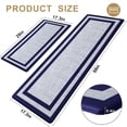 thumbnail image 2 of Buganda kitchen rugs and mats, Sets of 2 Washable Rugs for Kitchen, Non Slip Kitchen Mats for Floor, 17.3"x59"+17.3"x29" Navy Blue, 2 of 9