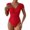 Rouge, variante sur Combinaison Élégante pour Femme avec Col en V en Dentelle, Manches Courtes, Conçue pour le Quotidien et les Tenues Décontractées pour Toutes les Saisons