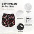 thumbnail image 4 of Balery Red Mushrooms Pattern Women's Running Shorts with Liner 2 Pockets Elastic Workout Athletic Gym Yoga Shorts-Large, 4 of 7