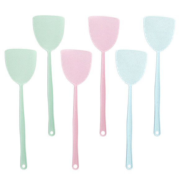 Leutsin Fly Swatter,Fly Swatter Plastic Indoor,3 Pack Plastic Heavy Duty Manual Fly Killer, Long Handle Flyswatter, Large Bug Swatters That Work for Indoor and Outdoor