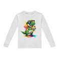 thumbnail image 4 of Pyjamas Garçon Ensemble de Pyjama Imprimé Dinosaure Col Rond Manches Longues Pantalon 2 Pcs Printemps Automne Pyjamas Bébé Gris Clair 6 Ans-7 Ans, 4 of 5