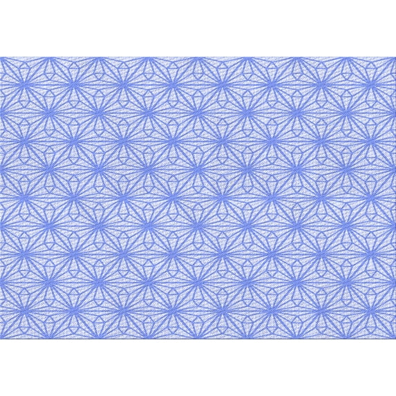Ahgly Company Indoor Rectangle Patterned Sky Blue Dress Blue Area Rugs, 7' x 10'