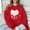 Red, variant on Women's Valentine's Sweatshirt Heart Letter Print Long Sleeve Crewneck Pullover Top Red-1 XS