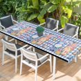 thumbnail image 2 of Bunny Gnomes Easter Table Cloths for 8 Foot Rectangle Tables, Eggs Blue Checkered Farmhouse Patio Waterproof Elastic Fitted Tablecloths, Washable Rectangular Table Cover for Camping, 2 of 8