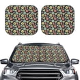 thumbnail image 2 of Wukai Daisies Flowers Print Windshield Sun Shade, Car Front Window Shades Sunshade Cover Sun Visor Shield Block Automotive Interior Protector Blocks UV Rays-Large, 2 of 6