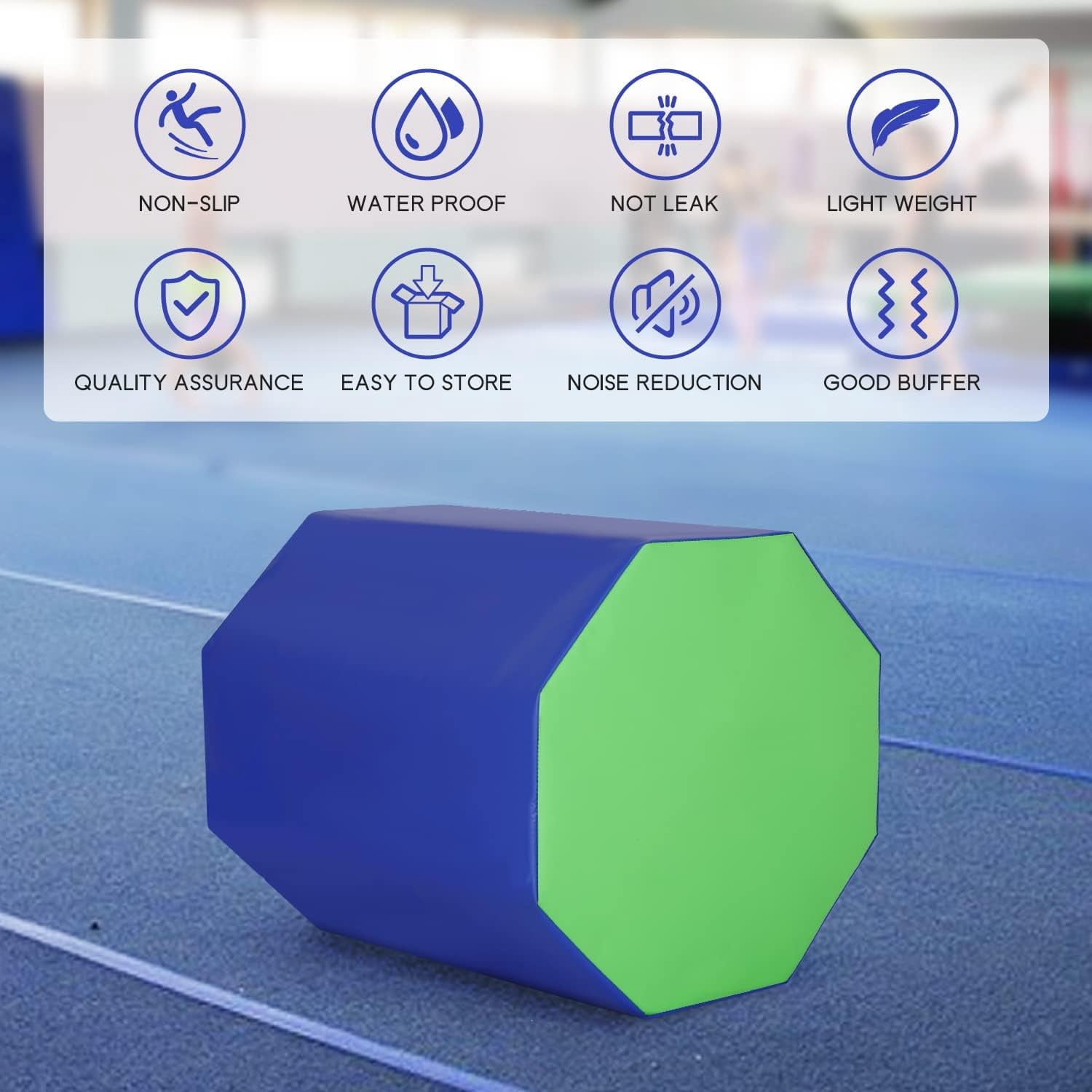 YRLLENSDAN Octagon Tumbler Octagon Mat Gymnastics 24.4" x 25.6" Gymnastic Equipment Mat Tumbling Mats for Gymnastics Gym Fitness Home, Blue