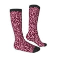 thumbnail image 3 of Picia Women Crew Soft Moisture-wicking Socks Rose Leopard Print Pattern Design Cotton Socks, One Size fit All, 3 of 9