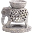 thumbnail image 1 of Elephant Oil Burner Wax Melter Elephant Design Essential Oil Burner Diffuser Made of Soapstone with Tea Light Holder Aromatherapy | Fragrance Oil Warmer Diffuser, 1 of 6