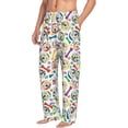 thumbnail image 2 of Uemuo Cartoon Labrador Retriever Pattern Men's Wide Leg Palazzo Lounge Pants with Pockets Light Weight Loose Comfy Casual Pajama Pants-XX-Large, 2 of 9