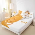 thumbnail image 4 of Homewish Funny Cat Animal Queen Sheet Sets for Kids, Kawaii Kitten Lover Flat Sheet, Cute Cartoon Queen Fitted Sheet, Lightweight Room Decor, 4-Piece, 4 of 7