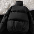 thumbnail image 5 of Womens Puffer Jacket Full Zip Winter Quilted Bubble Padded Coat High Neck Windproof Long Sleeve Outerwear, 5 of 5
