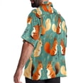 thumbnail image 3 of Squirrel Men's Short Sleeve Printed Button Down Beach Shirt Casual Summer Unisex Tops with Spread Collar, 3 of 6