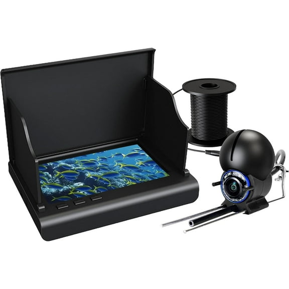 Underwater Fishing Camera with Infrared Night Vision, Portable Fish Finder with 100ft Cable and LCD Display for Ice, Lake, Boat & Kayak Fishing