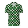 thumbnail image 2 of Daiia Green Argyle Plaid Pattern Men’s Polo Shirts,Solid Deck Shirt,Classic Fit, Breathable Cotton Polo for Casual and Sport Wear-3X-Large, 2 of 7