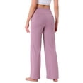 thumbnail image 3 of Pantalones de pijama de mujer INSPIRE CHIC, de pierna ancha, con cordón, pantalones de sudadera elásticos, pantalones de lounge Palazzo, pantalones de yoga para dormir, color púrpura, 3 of 6