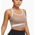thumbnail image 6 of Everyday Bras for Women Sports Bra Top Teen Sports Bra Womens Fitness Clothes Female Workout Clothes Solid Sports Bra Women's Athletic Tops Womens Sports Bra Tops Long Lined Sports Bra Coffee S, 6 of 9