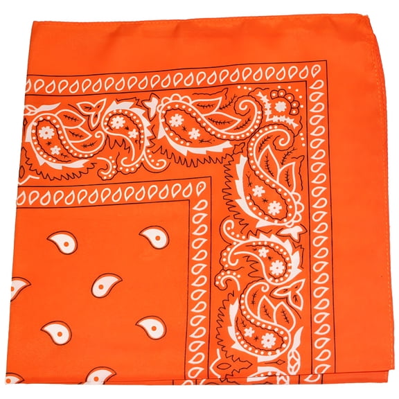TELOLY Paisley 100% Cotton Bandanas Orange Scarf