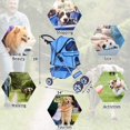 thumbnail image 6 of Dkelincs Pet Stroller- Folding  Cat Stroller for Medium Dogs with 4 Wheel & Cup Holder, Blue, 6 of 7