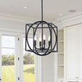thumbnail image 2 of Kawoti  4-Light Classic Lantern Pendant Light Distressed washed white Finish, 2 of 5