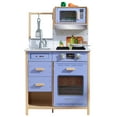 thumbnail image 3 of KidKraft Cheerful Chef Blue Wooden Play Kitchen with 5 Accessories, 3 of 11