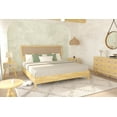 thumbnail image 4 of Grace 47" King Size Platform Bed Frame with Adjustable Headboard, Bohemian, Solid Wood, Natural, 4 of 21