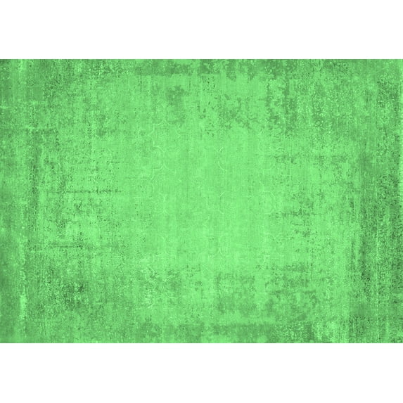Ahgly Company Indoor Rectangle Abstract Emerald Green Contemporary Area Rugs, 8' x 10'